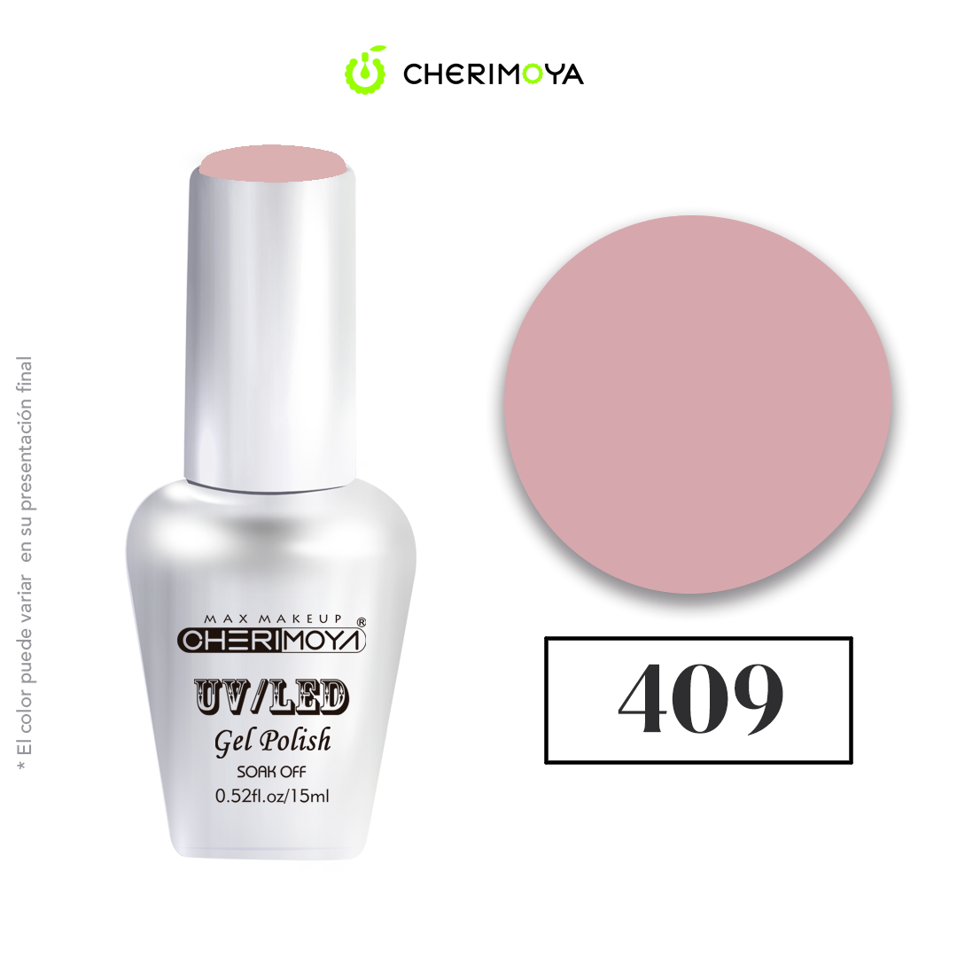 ESMALTE PERMANENTE N#409- CHERIMOYA 15ml TRASLÚCIDO CH035